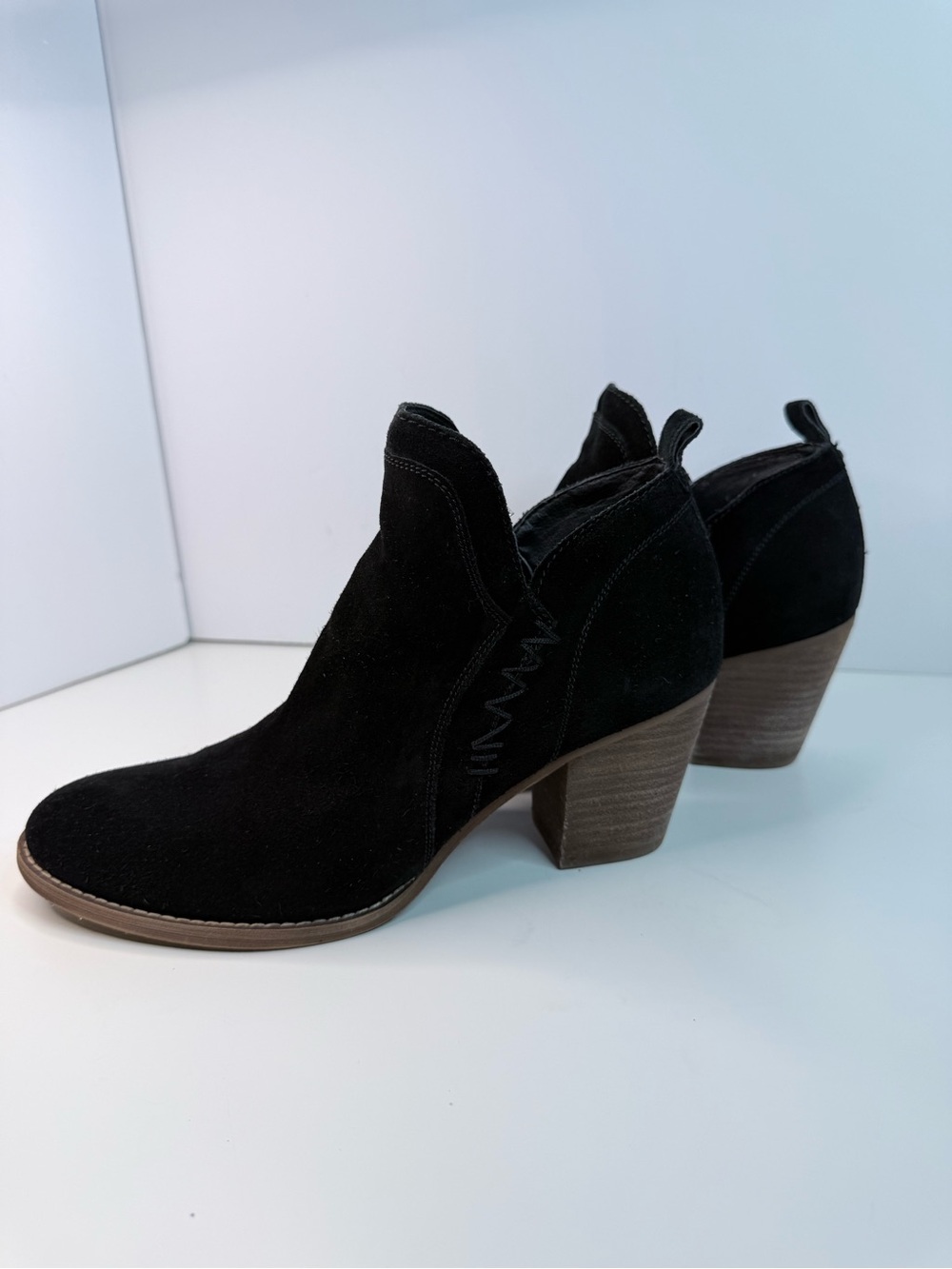 Sam Edelman Black Suede Western Ankle Booties Size 9.5